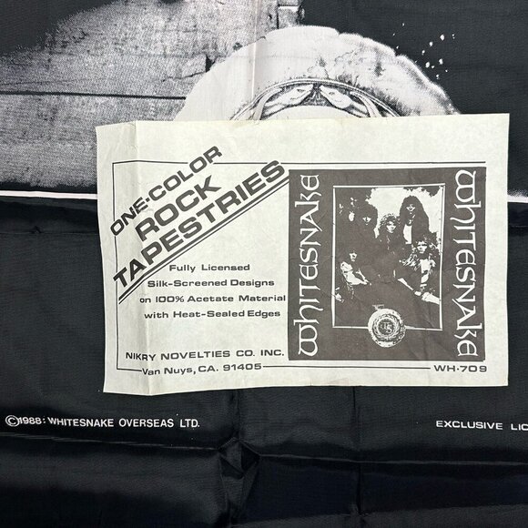 Vintage WHITESNAKE Flag Art Tapestry Decor Meta 80s Rock N Roll 1988 44X40 - Picture 2 of 2